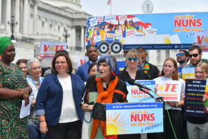 Congresswoman Rosa DeLauro, CT-03, speaks at the Nuns on the Bus Media Conference.