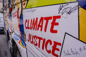 Signatures on the Nuns on the Bus tour bus