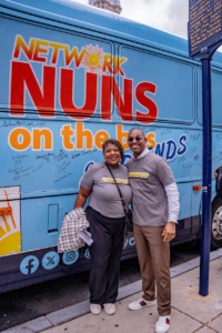 Rev. Dr. Starsky Wilson, with Rev. Dr. Cassandra Gould at the Nuns on the Bus Kick-off rally in Philadelphia, PA, shares glimpses of a future for freedom at a Town Hall